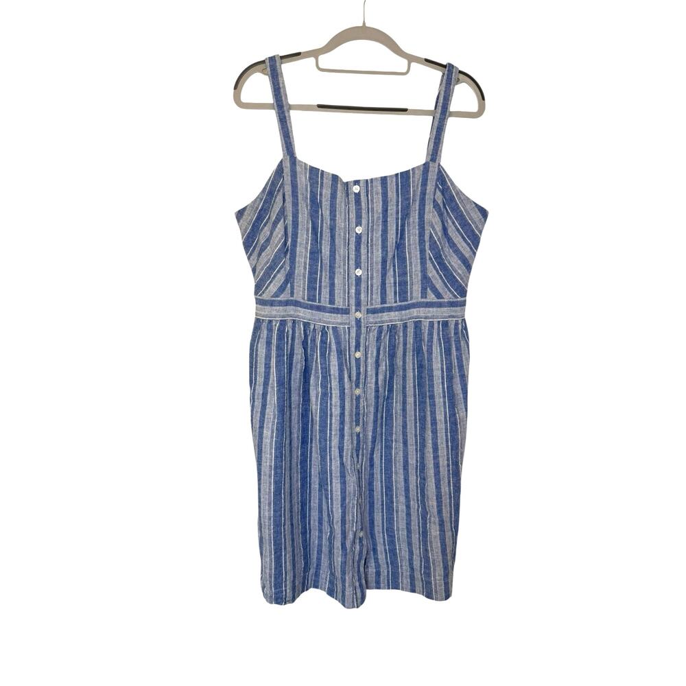 Draper James Women's‎ Blue and White Striped Linen Dress Size 14